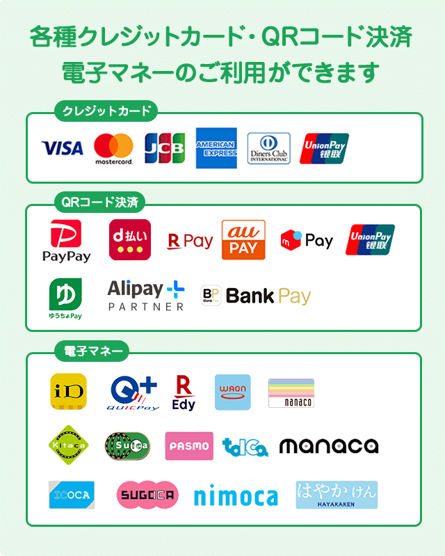 キャッシュレス決済対応しております